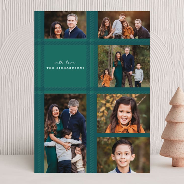 "Plaid Closeup" - Holiday Cards in Pear by Ellis - Front
