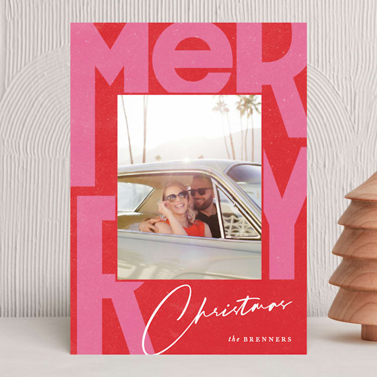 "Merri Berri" - Holiday Cards in Candy Cane by Carrie ONeal - Front