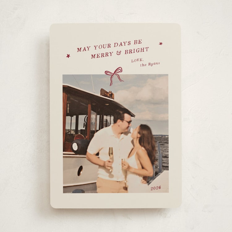 "Merry Little Bow" - Holiday Cards in Cinnamon by Ani Somi - Front