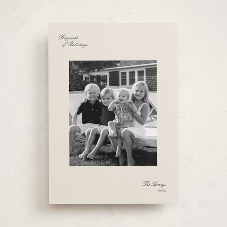 "Gimlet" - Holiday Cards in Graphite by Megan Davis - Front