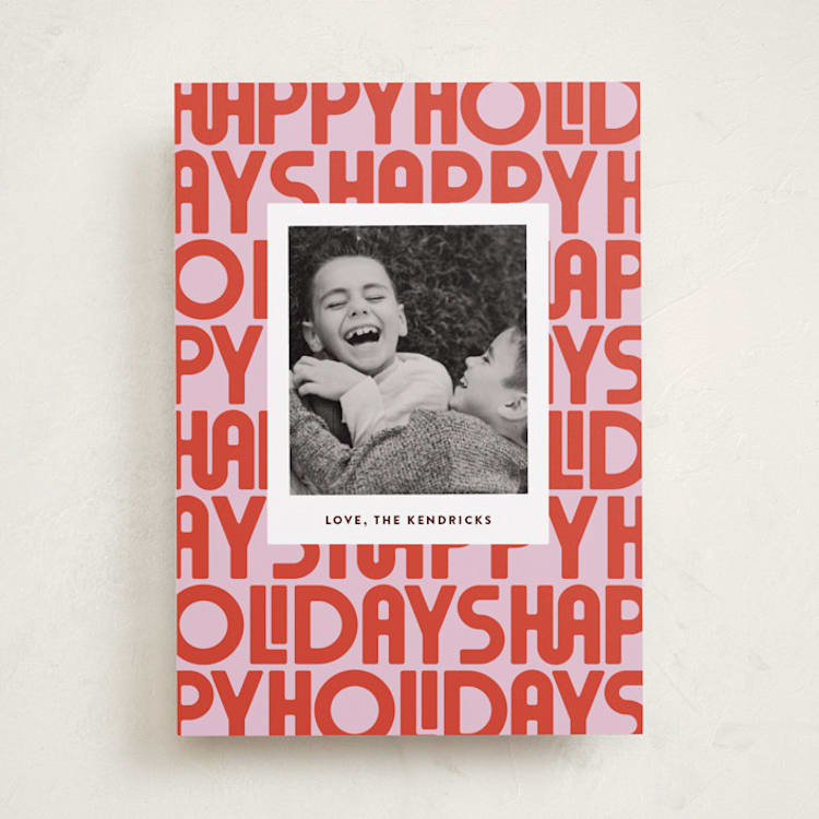"letters" - Holiday Cards in Cherry Cordial by Up Up Creative - Front
