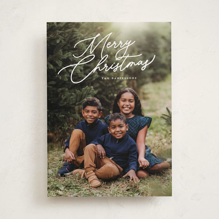 "Merry Monoline" - Holiday Cards in Snowfall by Melanie Kosuge - Front