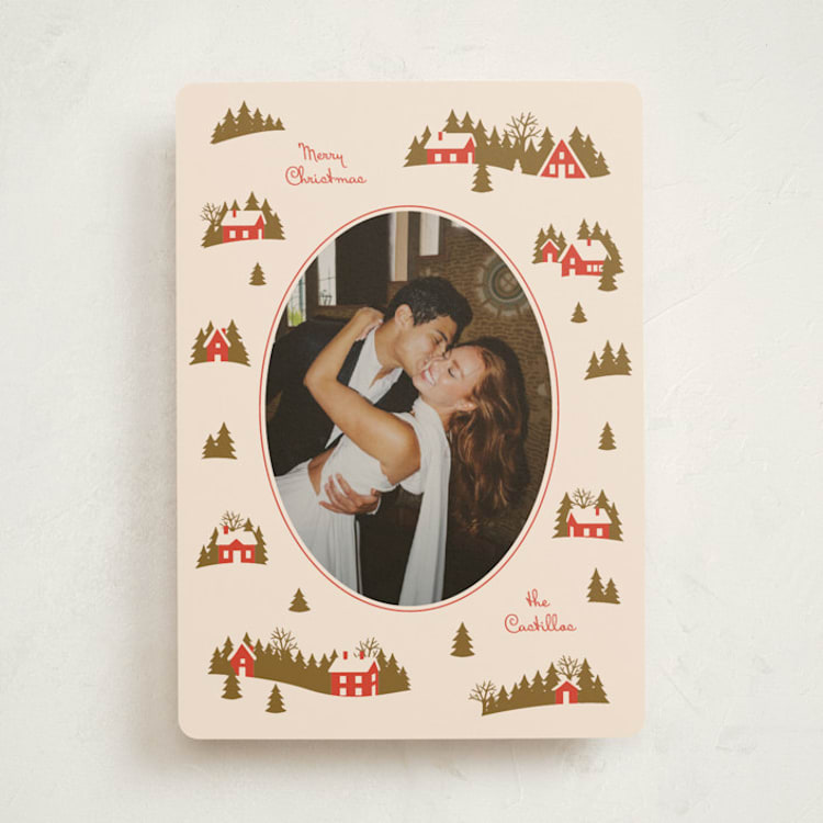 "Vintage Village" - Holiday Cards in Fruitcake by Ekko Studio - Front