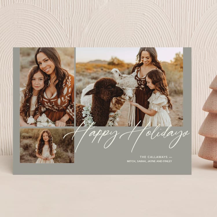 "Handwritten Holiday" - Holiday Cards in Cinders by Mere Paper - Front