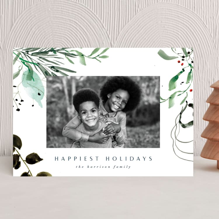 "Botanica" - Holiday Cards in Spermint by Eve Schultz - Front