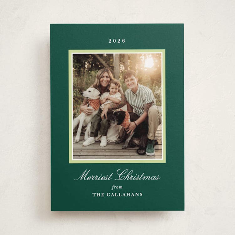 "Classic Year" - Holiday Cards in Evergreen by Kristin Rees Design - Front