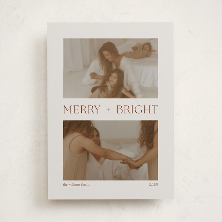 "Merry + Bright Duo" - Holiday Cards in Chocolate by seulghi - Front