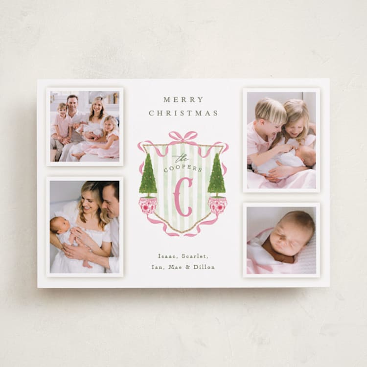 "Family Crest" - Holiday Cards in Sugar Plum by Susan Zinader - Front