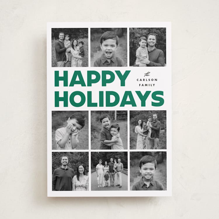 "Memory Squares" - Holiday Cards in Mistletoe by Maria Alou - Front