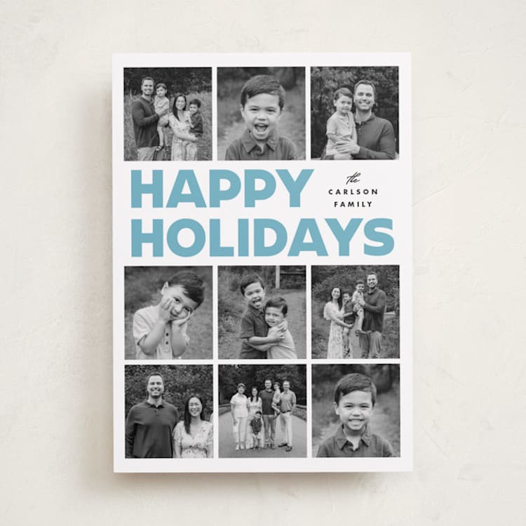 "Memory Squares" - Holiday Cards in Frost by Maria Alou - Front