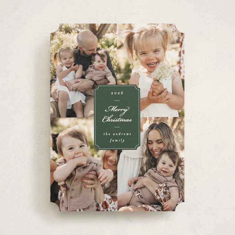 "Vintage Wishes" - Holiday Cards in Fir by Ashley Iwafuchi - Front