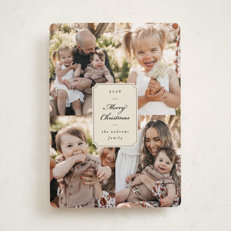 "Vintage Wishes" - Holiday Cards in Eggnog by Ashley Iwafuchi - Front
