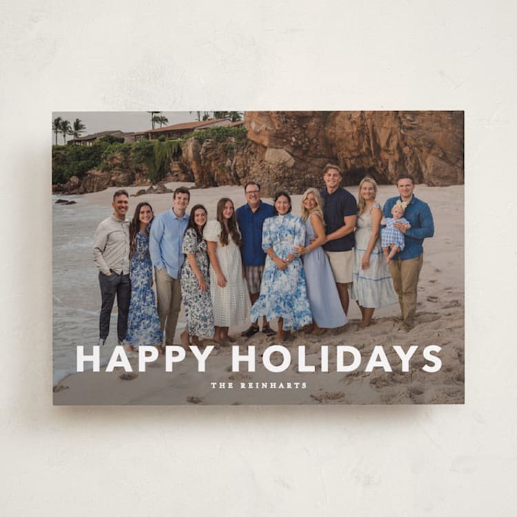 "Simple Type" - Holiday Cards in Linen by Angela Thompson - Front