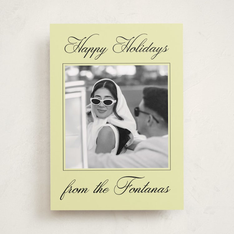 "Traditional Twist" - Holiday Cards in Spearmint by Ekko Studio - Front