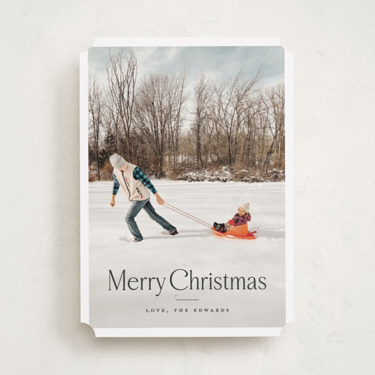 "First Snow" - Holiday Cards in Coal by Carolyn MacLaren - Front