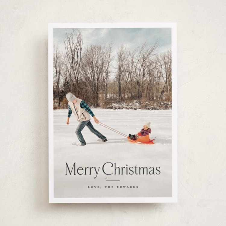 "First Snow" - Holiday Cards in Coal by Carolyn MacLaren - Front