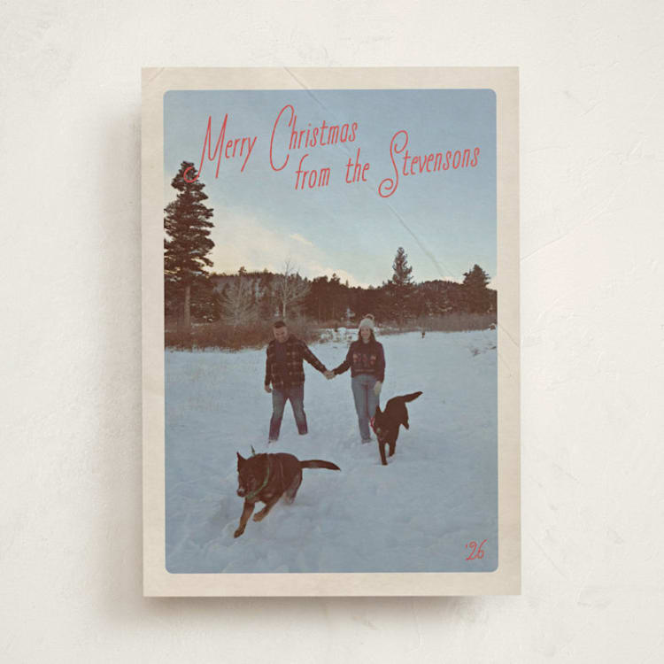"Vintage Mail" - Holiday Cards in Peppermint by Jenna Holcomb - Front