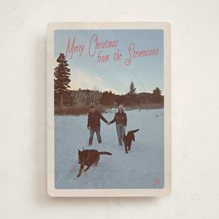 "Vintage Mail" - Holiday Cards in Peppermint by Jenna Holcomb - Front