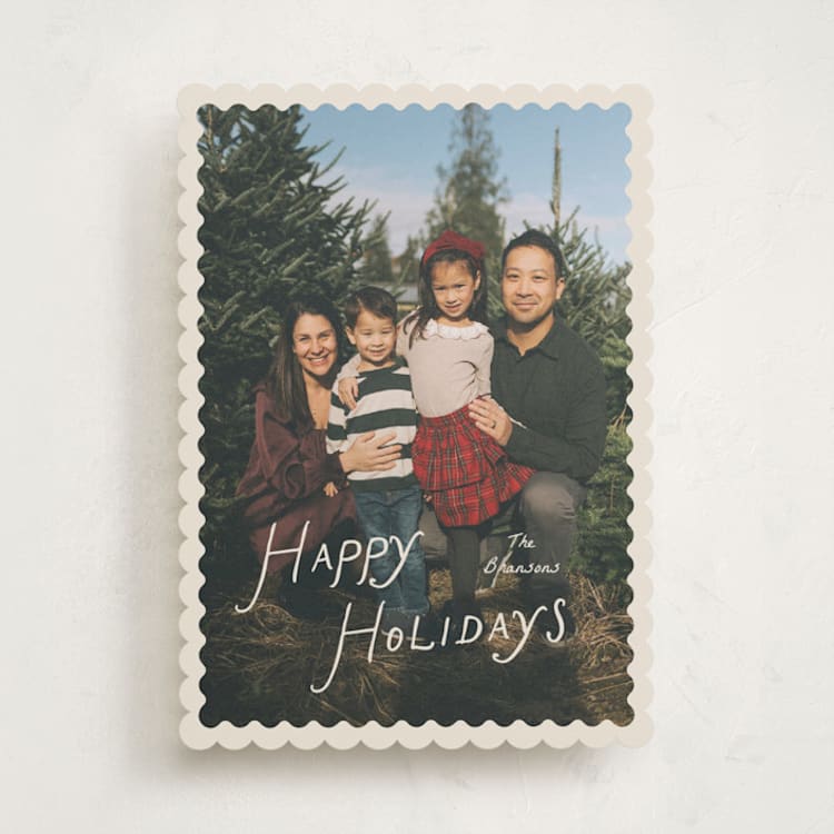 "Waved" - Holiday Cards in Cream by Pixel and Hank - Front