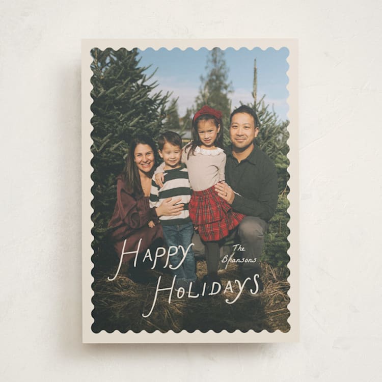 "Waved" - Holiday Cards in Cream by Pixel and Hank - Front