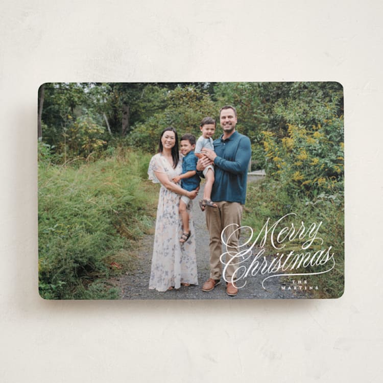 "Scripted Corner" - Holiday Cards in Snow by Kelly Schmidt - Front