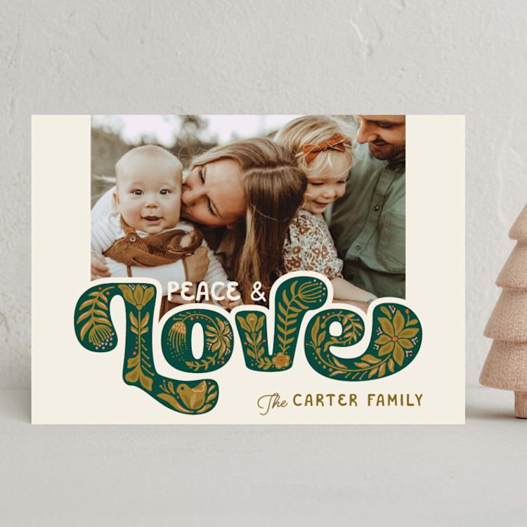 "Scandi Love" - Holiday Cards in Forest by GeekInk Design - Front