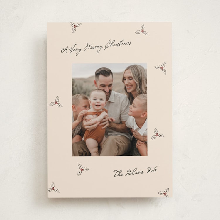 "Holly Toss" - Holiday Cards in Holly by Erin German - Front