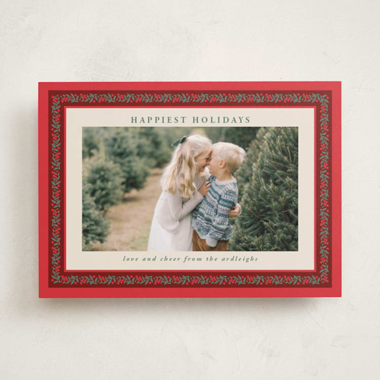 "Revelry" - Holiday Cards in Holly Berry by Kristie Kern - Front