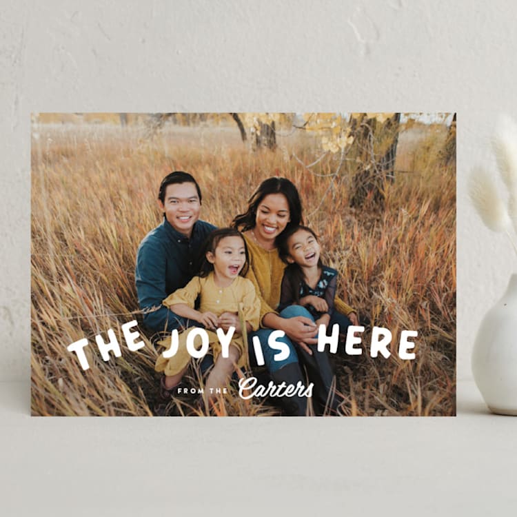 "the joy is here" - Holiday Cards in Whiteout by Sara Hicks Malone - Front