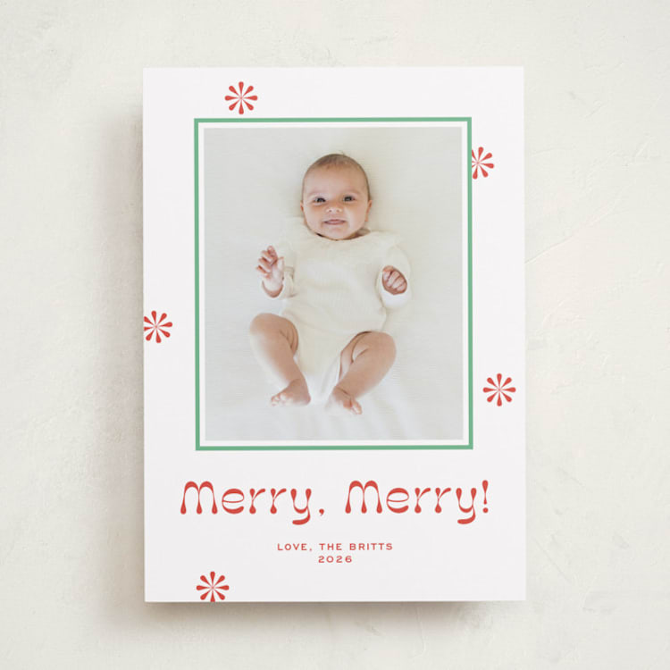 "Peppermint" - Holiday Cards in Candy Cane by Megan Davis - Front
