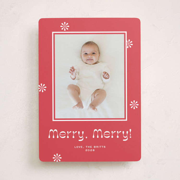 "Peppermint" - Holiday Cards in Holly Berry by Megan Davis - Front