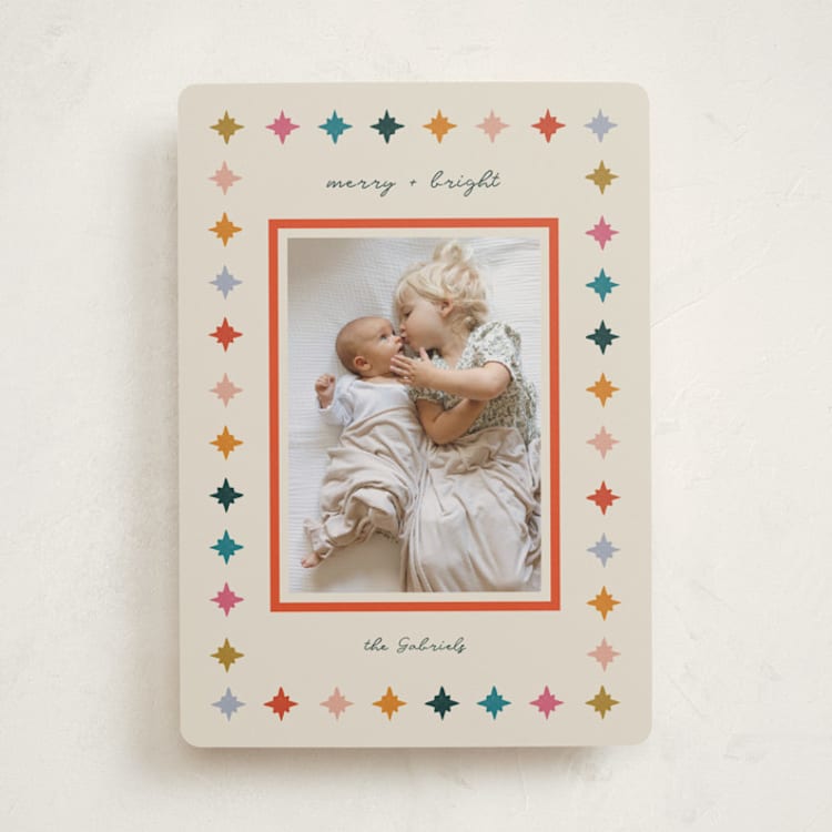 "Colorful Stars" - Holiday Cards in Tinsel by Sierra Lee - Front