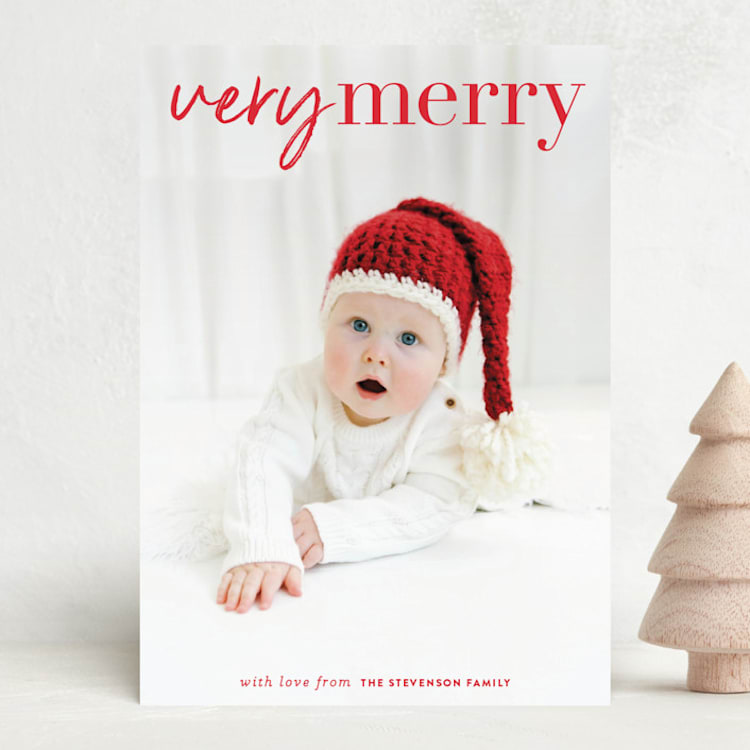 "very merry moment" - Holiday Cards in Holly by Sara Hicks Malone - Front