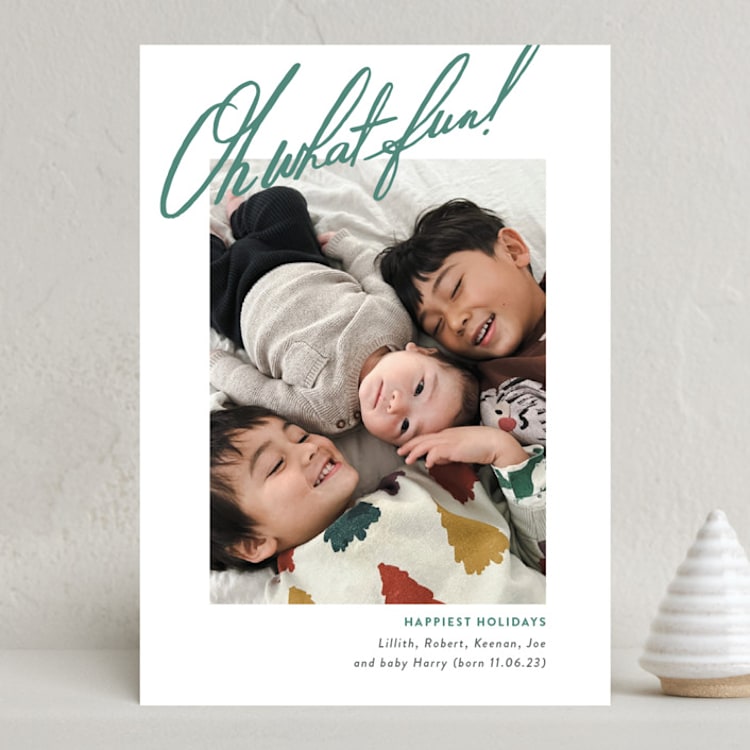 "So Much Fun" - Holiday Cards in Evergreen by Rebecca Daublin - Front