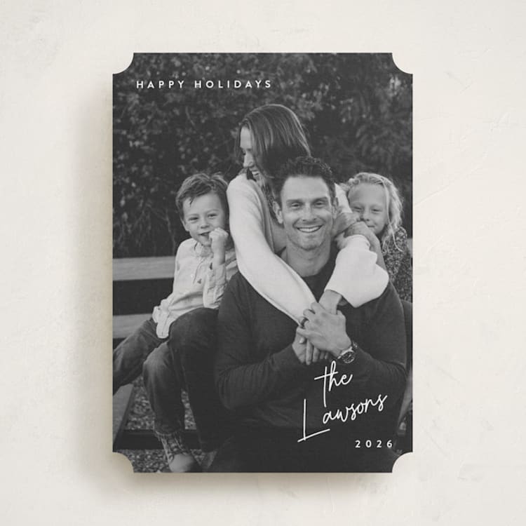 "Sans and Signature" - Holiday Cards in Snow by Hooray Creative - Front