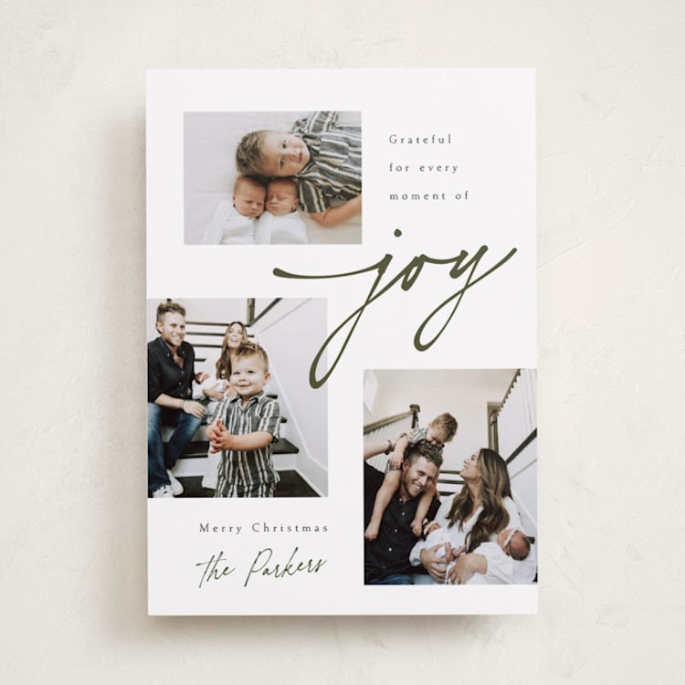 "Little Moments of Joy" - Holiday Cards in Snow by Robert and Stella - Front