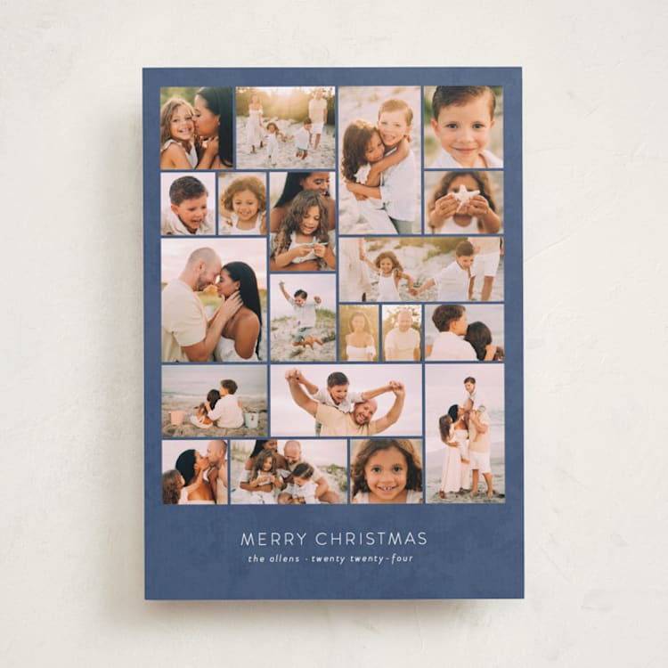 "Family Collage" - Holiday Cards in Navy by Roxy Cervantes - Front