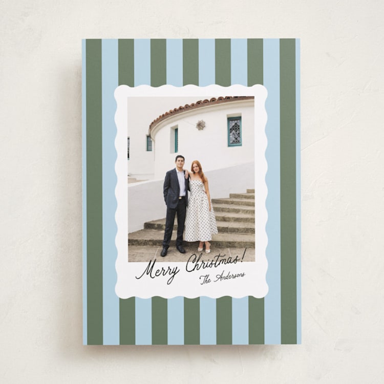 "Stripe Story" - Holiday Cards in Vintage Pine by Helena Vitto - Front
