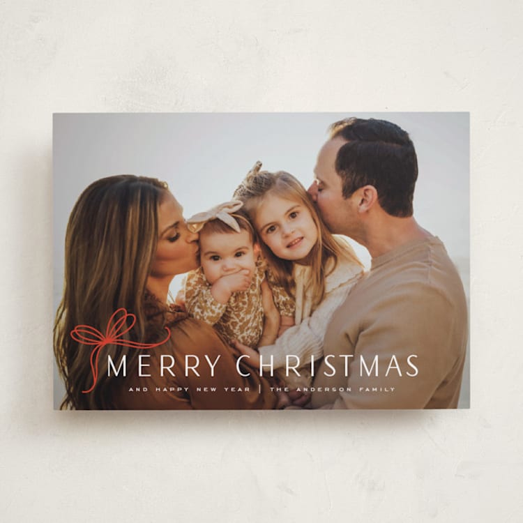 "Cute bow" - Holiday Cards in Candy Cane by Yuliya Evseeva - Front