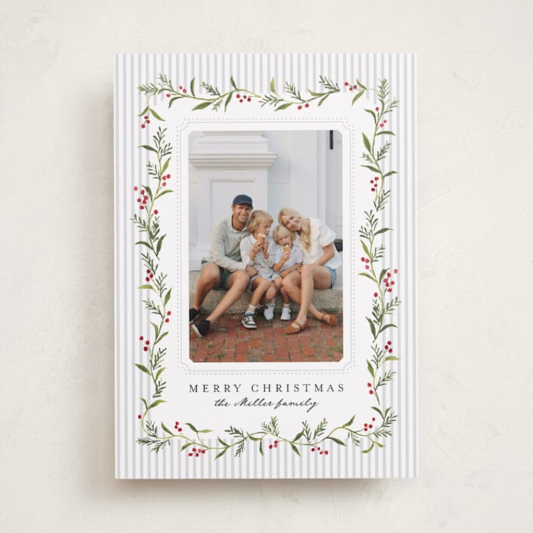"Nantucket" - Holiday Cards in Mist by Everett Paper Goods - Front