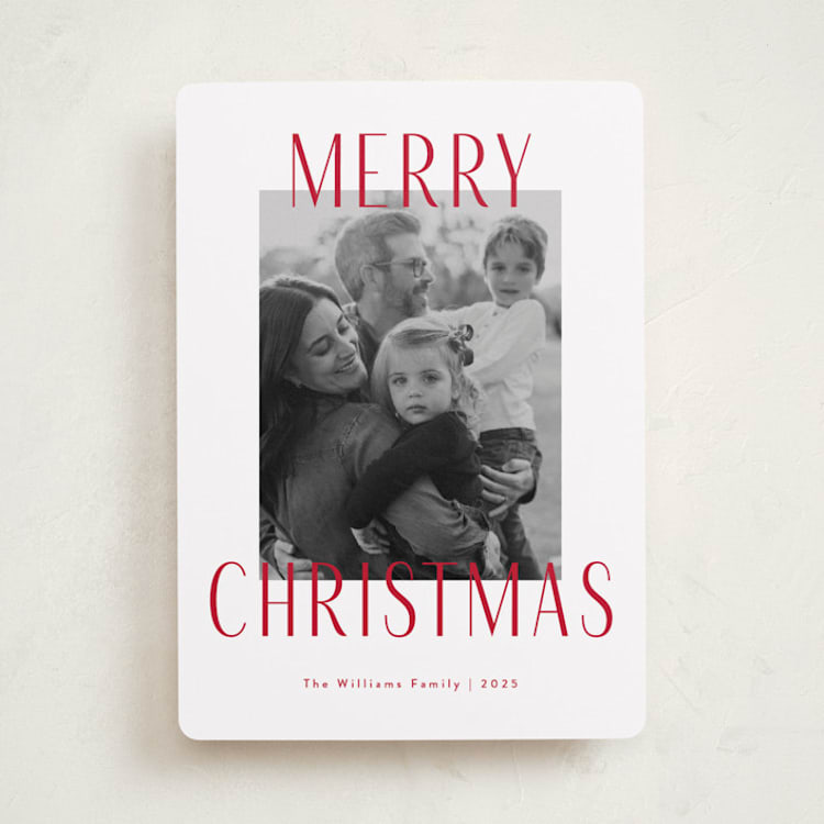 "Merry Statement" - Holiday Cards in Peppermint by Kacey Kendrick Wagner - Front