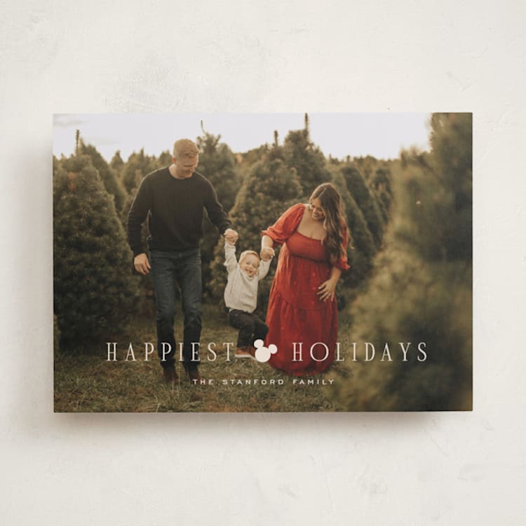 "Disney's Happiest Mickey" - Holiday Cards in Cream by Pixel and Hank - Front