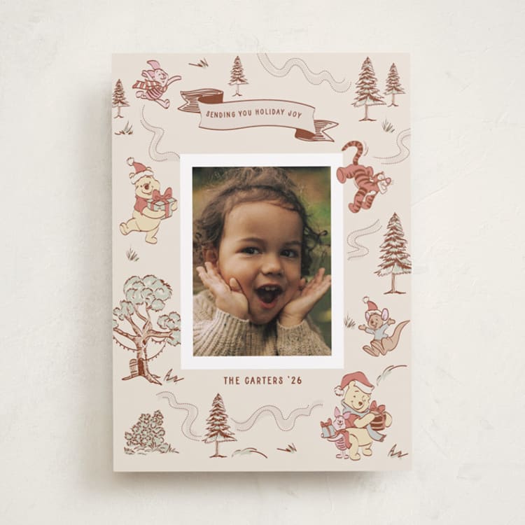 "Disney's Holiday Pooh" - Holiday Cards in Butter by Teju Reval - Front