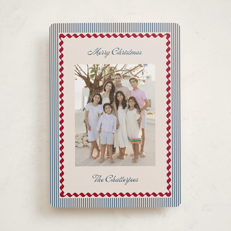 "vintage border" - Holiday Cards in Navy by Kelly Schmidt - Front