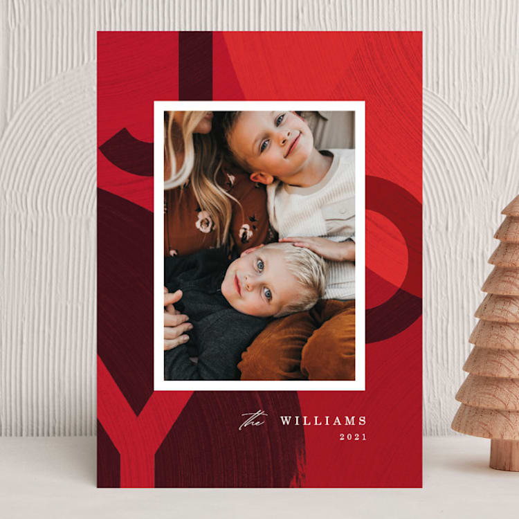"Broad Strokes" - Holiday Cards in Maple Leaf by Helen Halik - Front