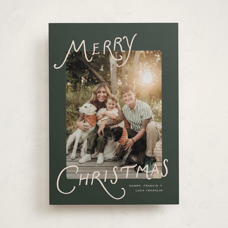 "Tidings" - Holiday Cards in Pine by Pixel and Hank - Front