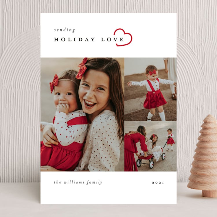 "sending holiday love" - Holiday Cards in Snow by Liz Conley - Front