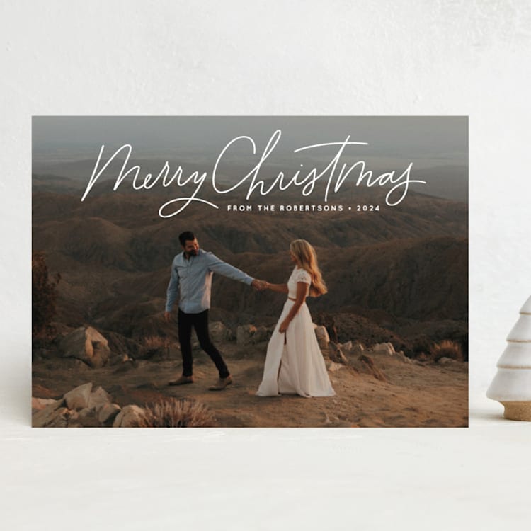 "Scripty Christmas" - Holiday Cards in Chimney Dust by Kristen Magee - Front