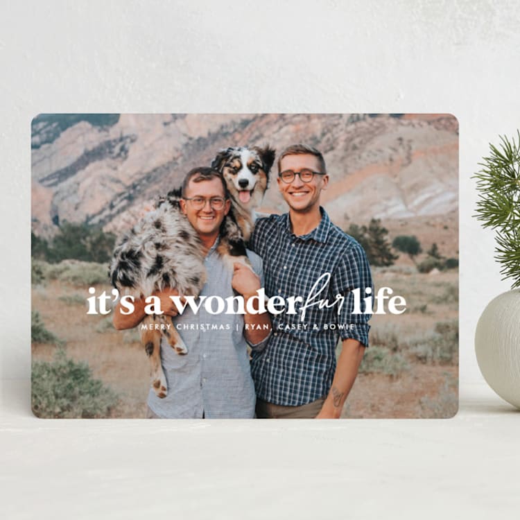 "a wonderfur life" - Holiday Cards in Snowflake by Susan Zinader - Front