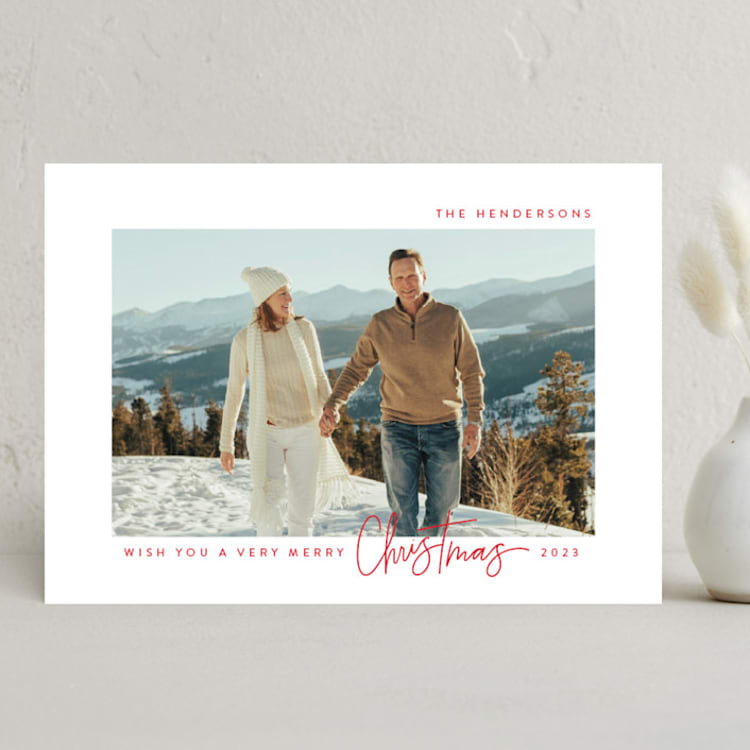 "Very Merry Christmas" - Holiday Cards in Candy Cane by Kristen Magee - Front